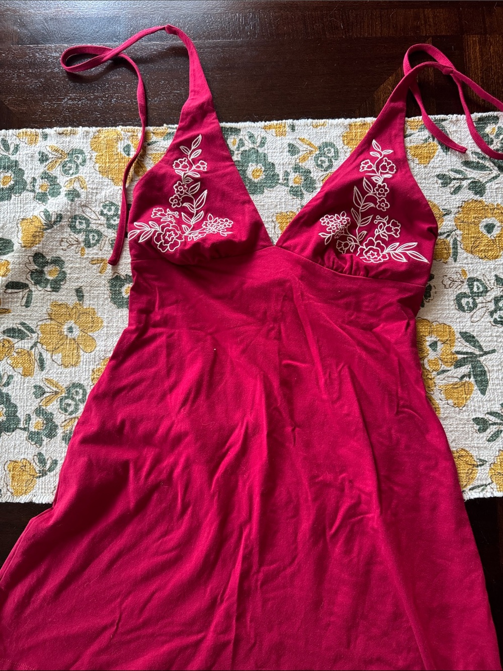 wild fable Fuchsia Embroidered Halter Slip Dress